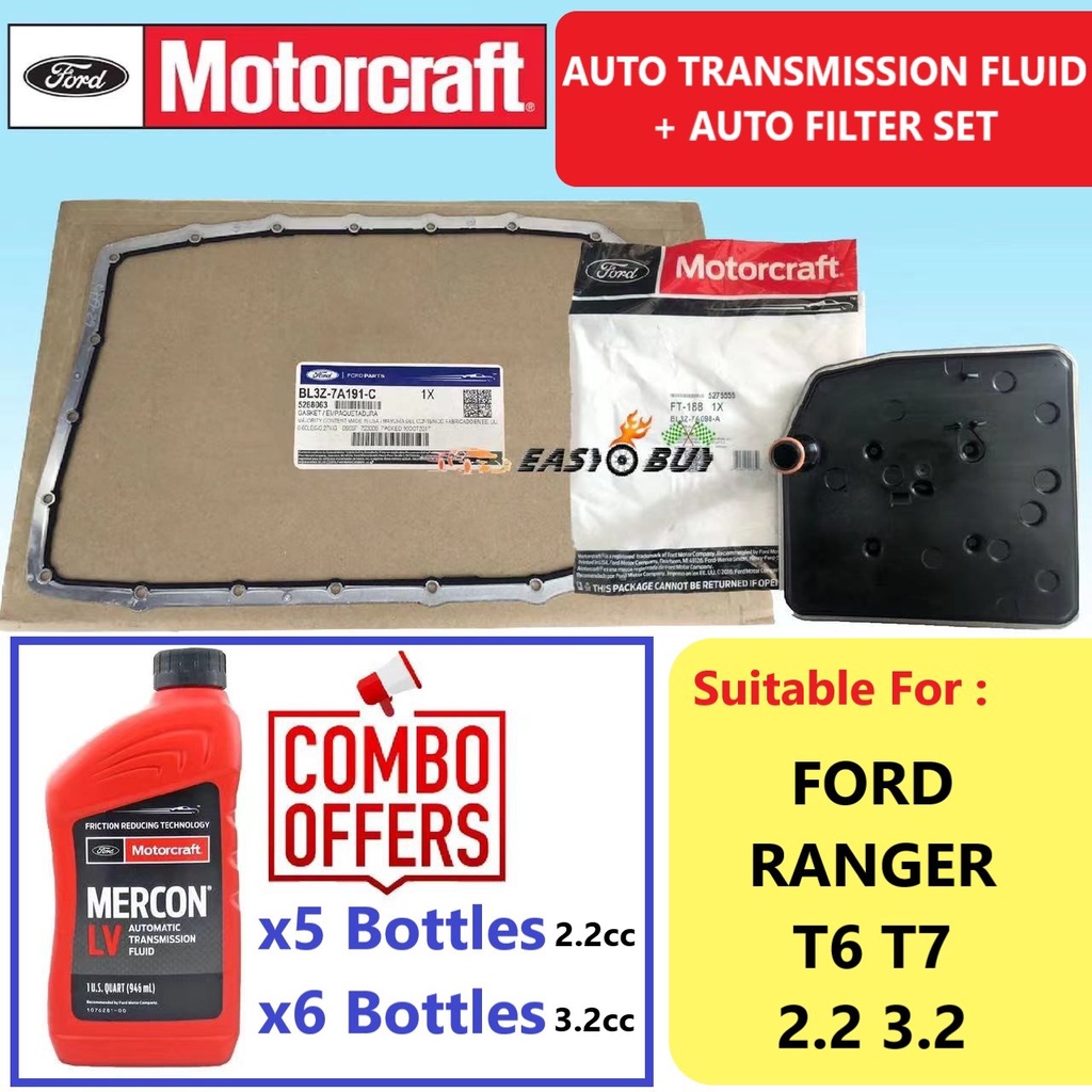 Set Automatic Transmission Fluid Oil Ford Motorcraft Mercon LV + AUTO