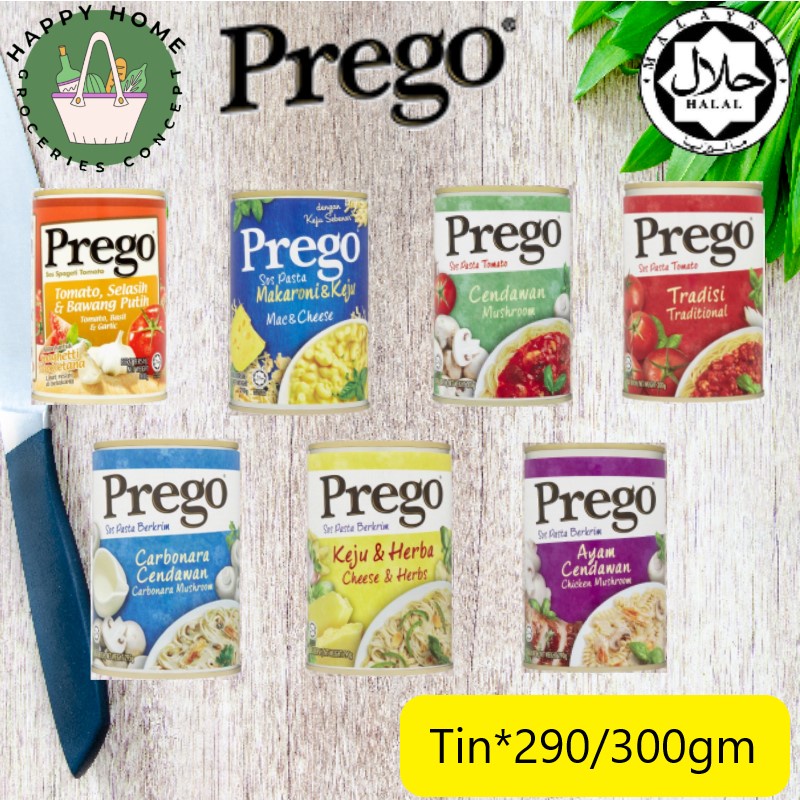 Prego Pasta Sauce Mushroom/Traditional/Cheese&Herbs/Tomato,Basil,Garlic