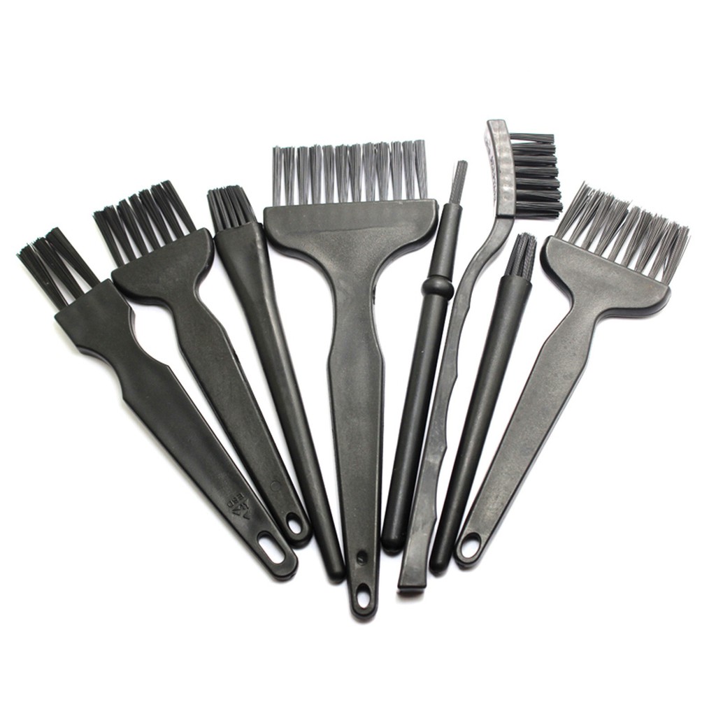 8 In 1 Antistatic Dust Brushes,Nylon Wire Brush Set,Curved Handle
