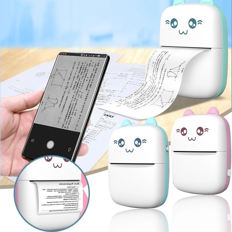 【5 Cute Shapes】 Handheld Mini Printer Portable Thermal Photo Printer