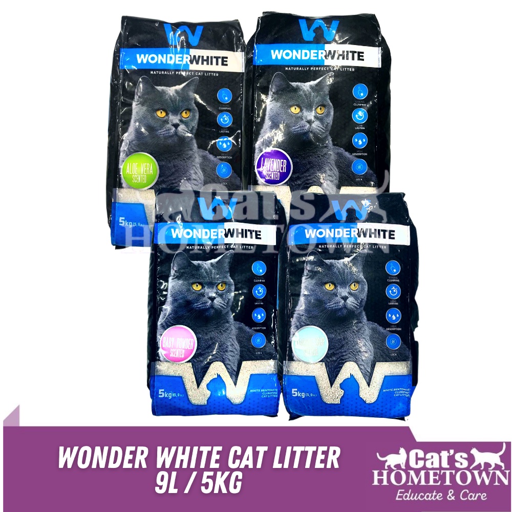 Pasir Kucing Wonder White Premium Bentonite Cat Litter 9L/5KG Shopee