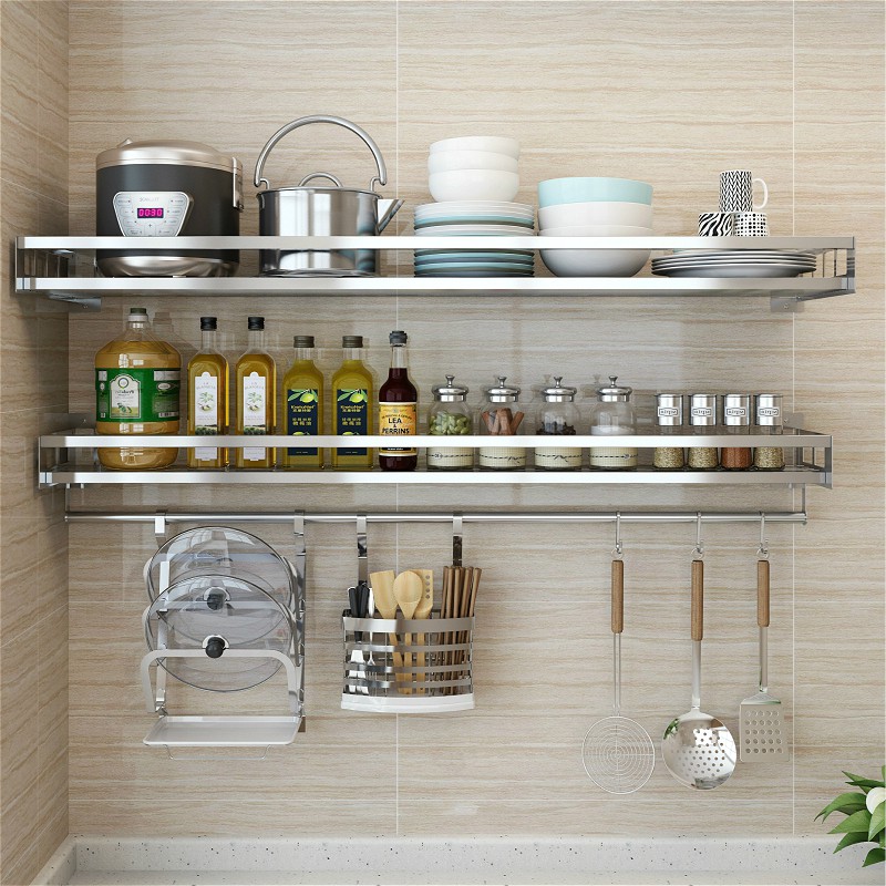 Stainless Steel Wall Racks For Kitchen Wall Design Ideas