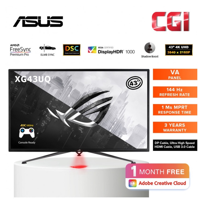 Asus ROG Strix 43" XG43UQ 144Hz 1ms 4K UHD VA FreeSync Gaming Monitor