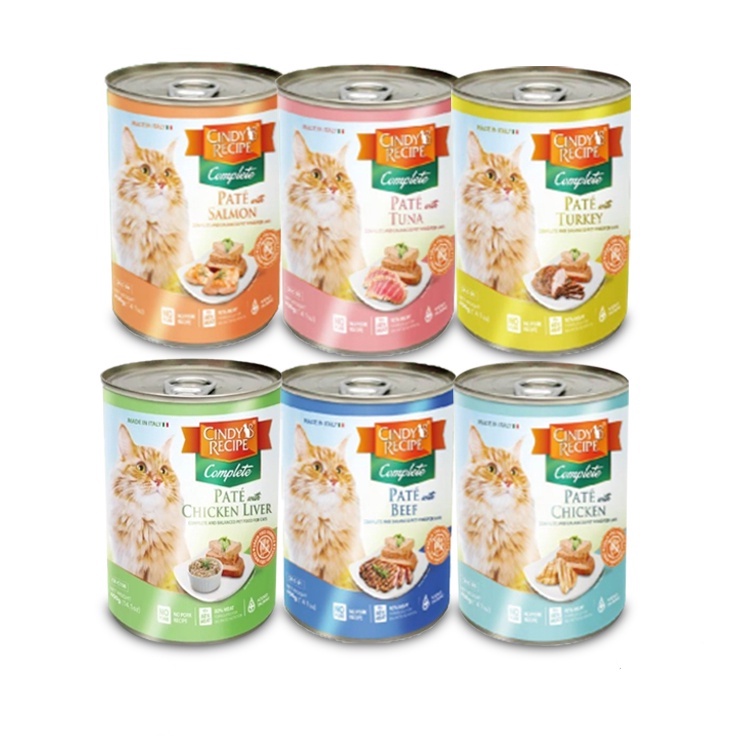 Cindy Recipe Complete Pate Cat Canned Wet Food 400g Shopee Malaysia