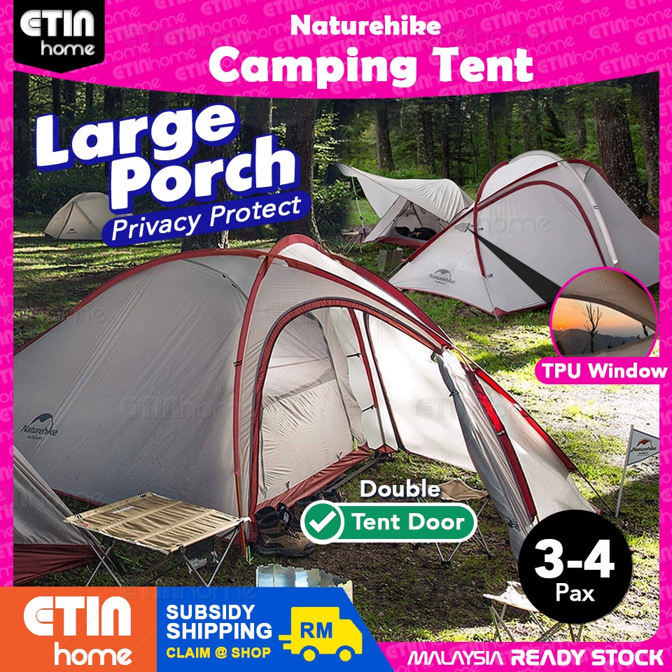 Naturehike Hiby 3 Camping Tent [CLEARANCE] [GREY] 3 Person Family