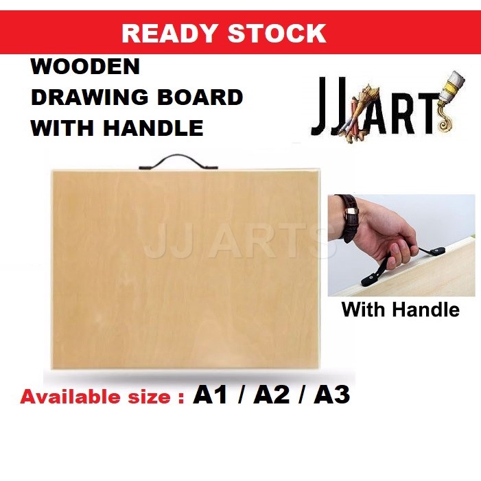 Wooden Drawing Board (with Handle) A1 / A2 / A3 size 4k board