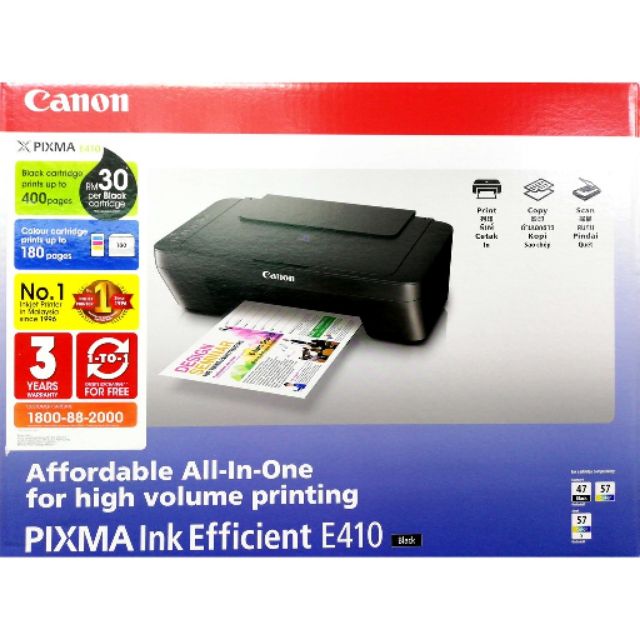 Canon PIXMA Ink Efficient E410 Printer Shopee Malaysia