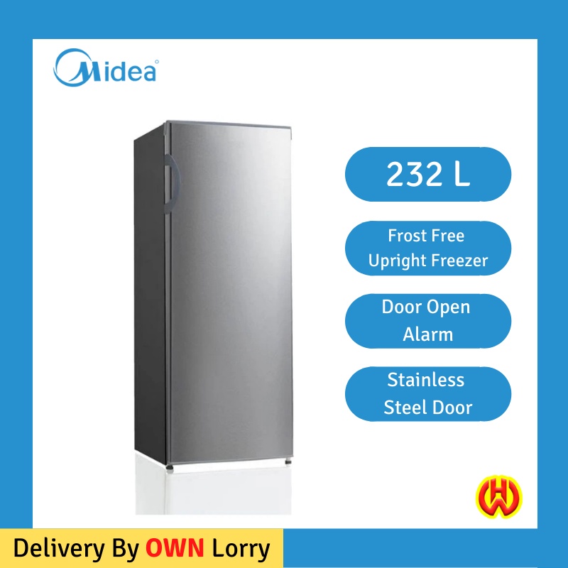 Midea 232L Frost Free Upright Freezer Super Freeze Multi Air Flow