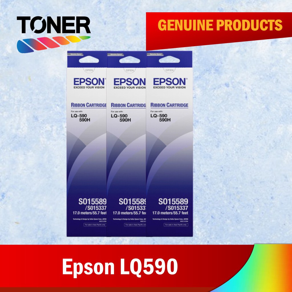 Epson GENUINE Original LQ590 / LQ 590 / LQ590 Ribbon Cartridge S015589