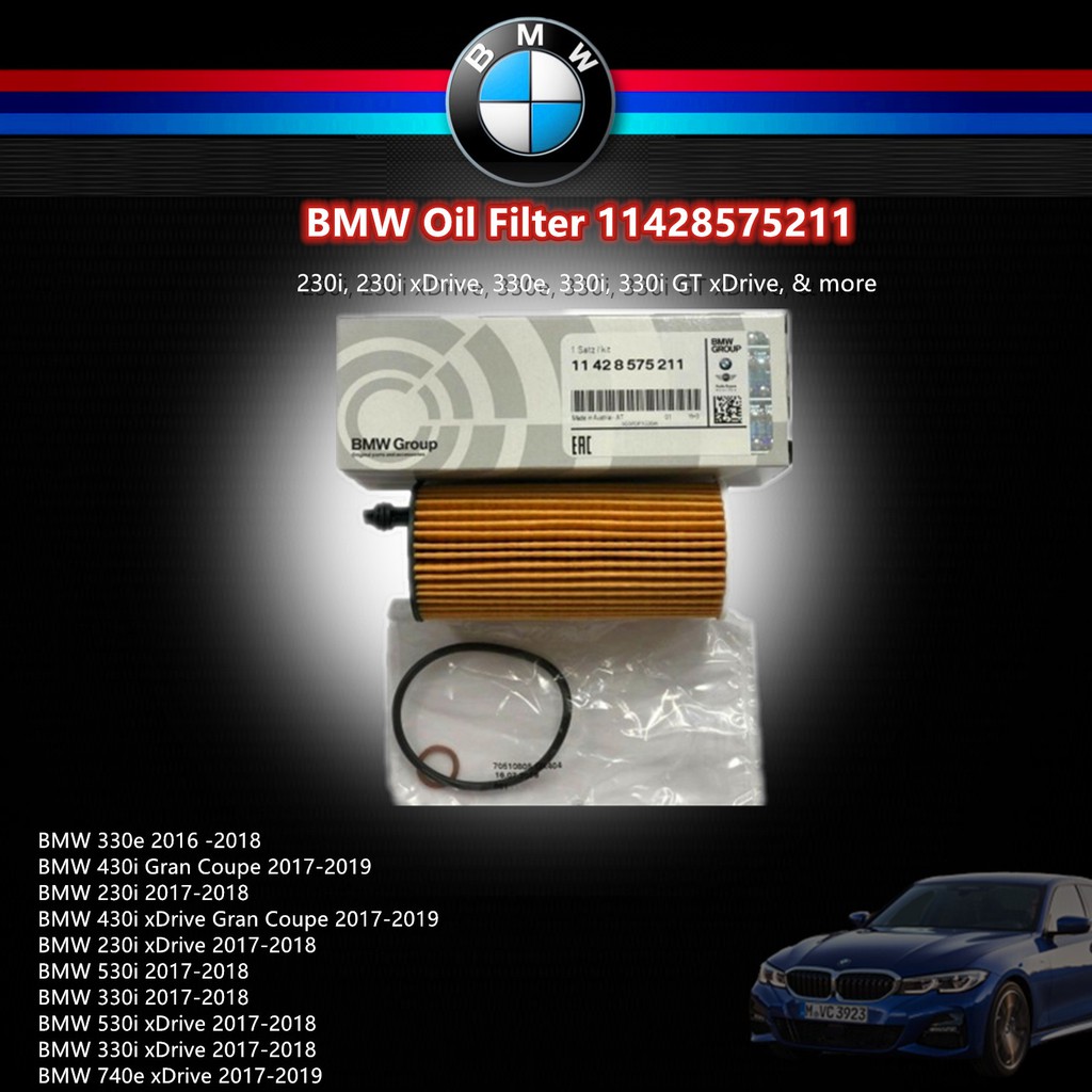 BMW Oil Filter Kit Genuine BMW 11428575211 230i, 230i xDrive, 330e