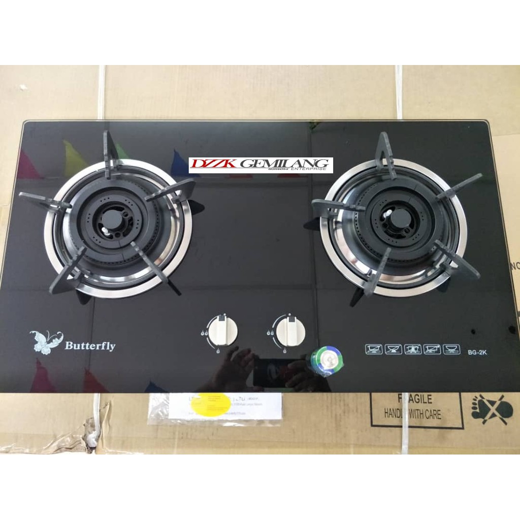 Builtin Glass Hob Gas Cooker Butterfly BG2K Shopee Malaysia