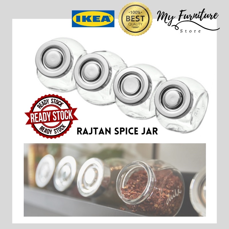 IKEA Rajtan Spice Jar 15cl AluminiumColor Glass Jar Food Storage