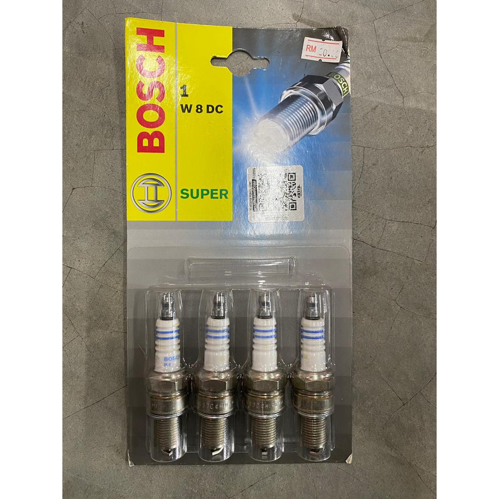 BOSCH W8DC Spark Plug for Wira, Saga, Iswara, 1.3 1.5 (4pcs) Shopee