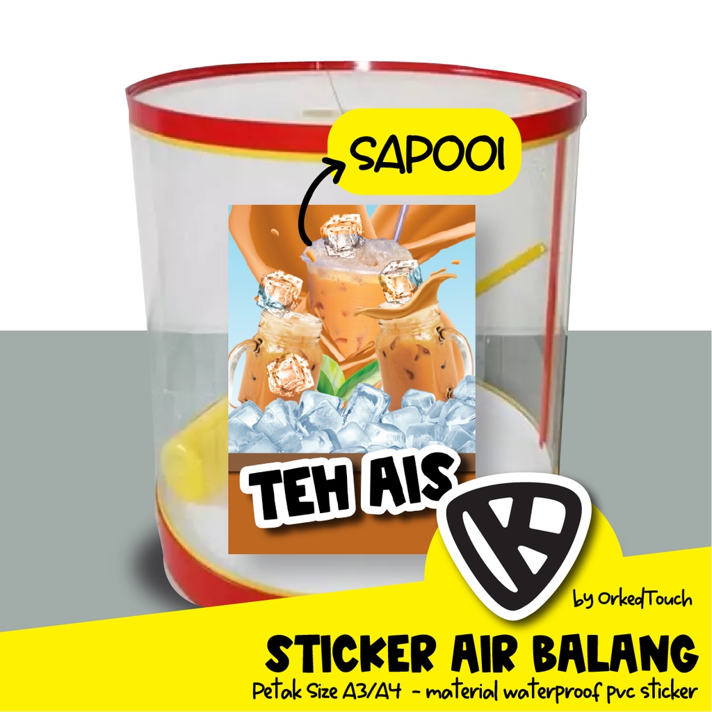 STICKER BALANG AIR SIZE A3/A4 WATERPROOF Shopee Malaysia