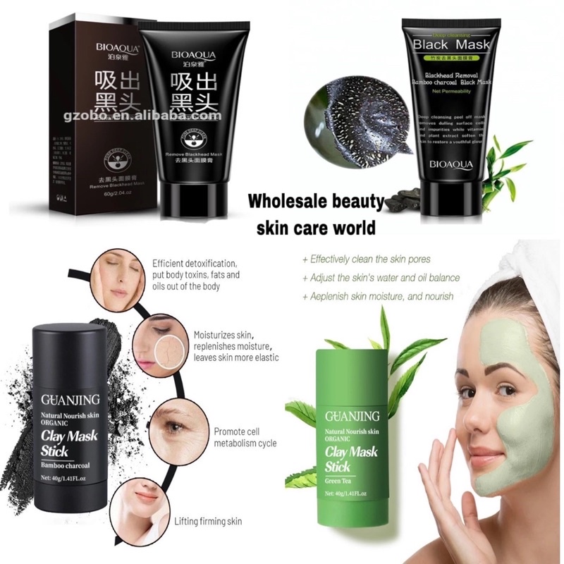 Mask Series4 Together(Green Tea(Bamboo Charcoal)(Bioaqua Gel Mask