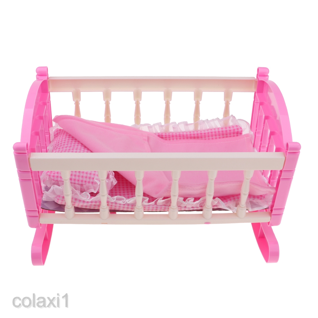 29*20cm Cradle Baby Doll Bed for 9\"11\" Reborn Girl Doll Kids Pretend