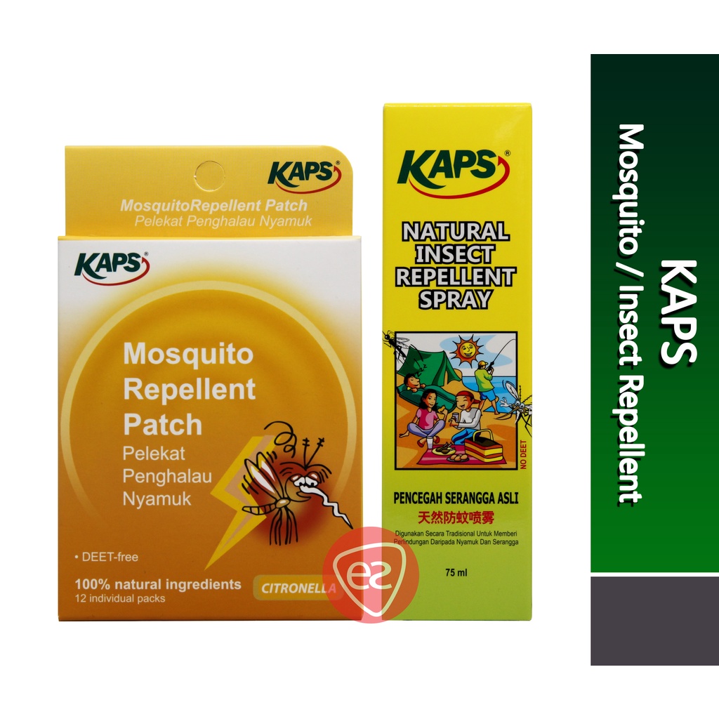 KAPS NATURAL INSECT REPELLENT SPRAY 75ML / MOSQUITO REPELLENT PATCH 12S Shopee Malaysia