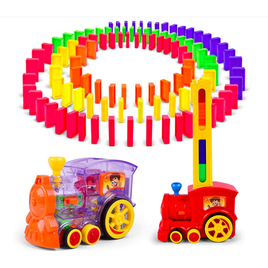Domino Train Toys Automatic Laying Toy Electric Train Game Set Dominoes