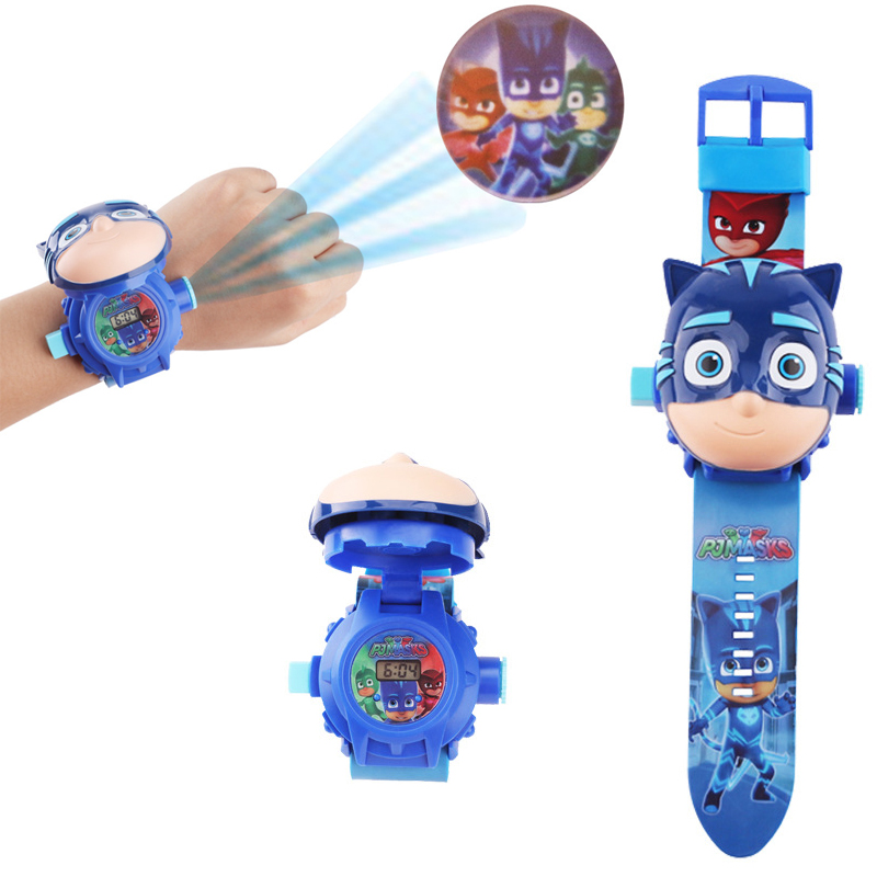 Anime PJ Masks Toys 3D Projection Watch Set Clock Action Figure PJ Mask