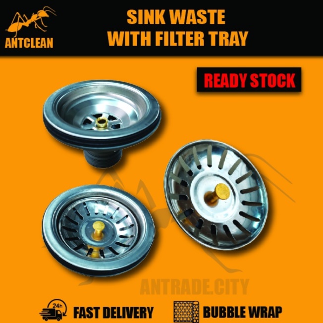 Stainless Steel 3 ½” Sink Waste Drain Strainer Kitchen Sink Basket