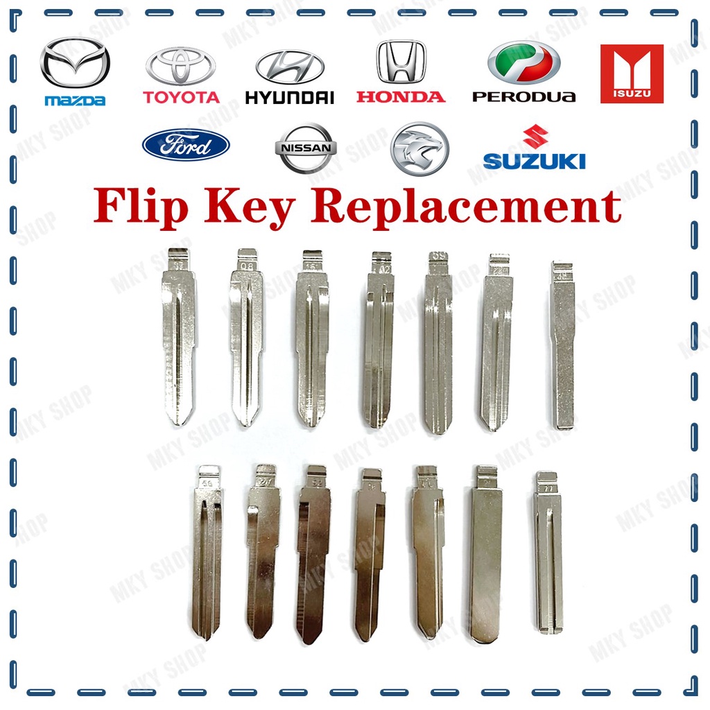 Flip Key Blade Replacement / Flip Key Car Remote - Proton Perodua
