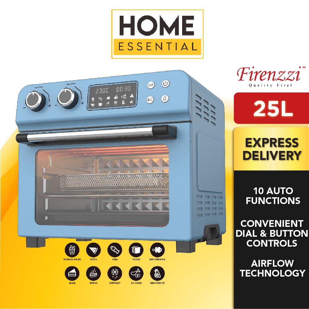Senz Air Fryer Oven (24L/1600W) SZAFO249 & Firenzzi MultiFunction Air