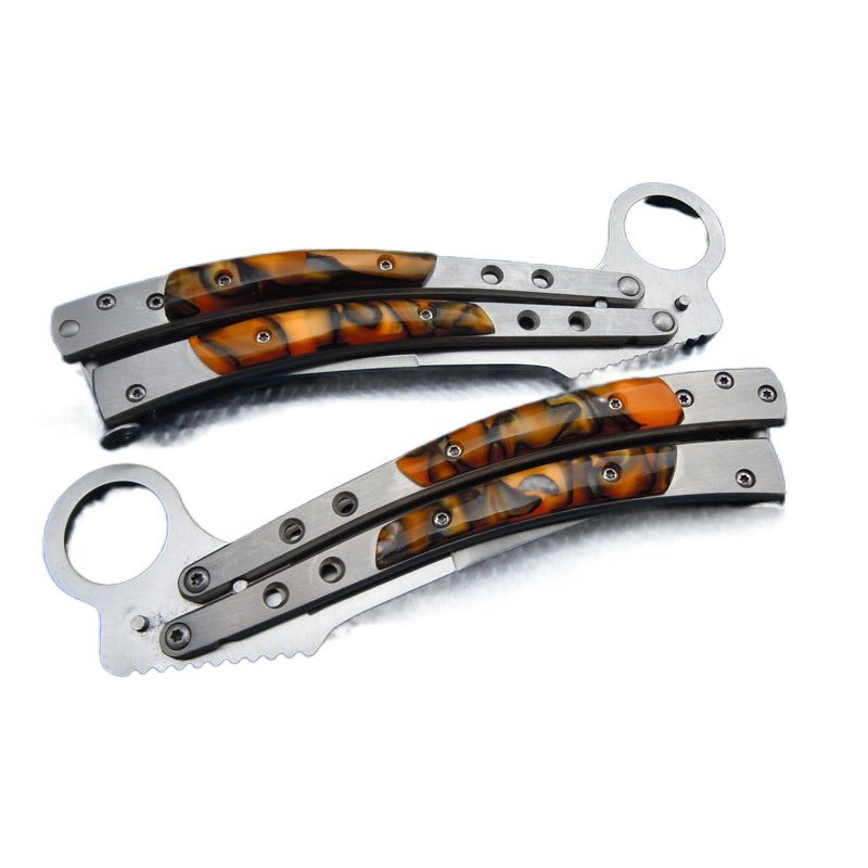 The Gambler Vintage Classic Butterfly Knife Freeswinging Knife Acrylic