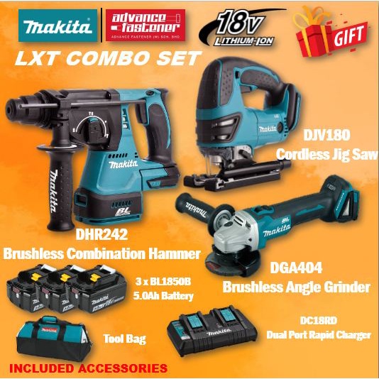 MAKITA LXT Cordless Combo Set RM3964 (DHR242 Combination Hammer