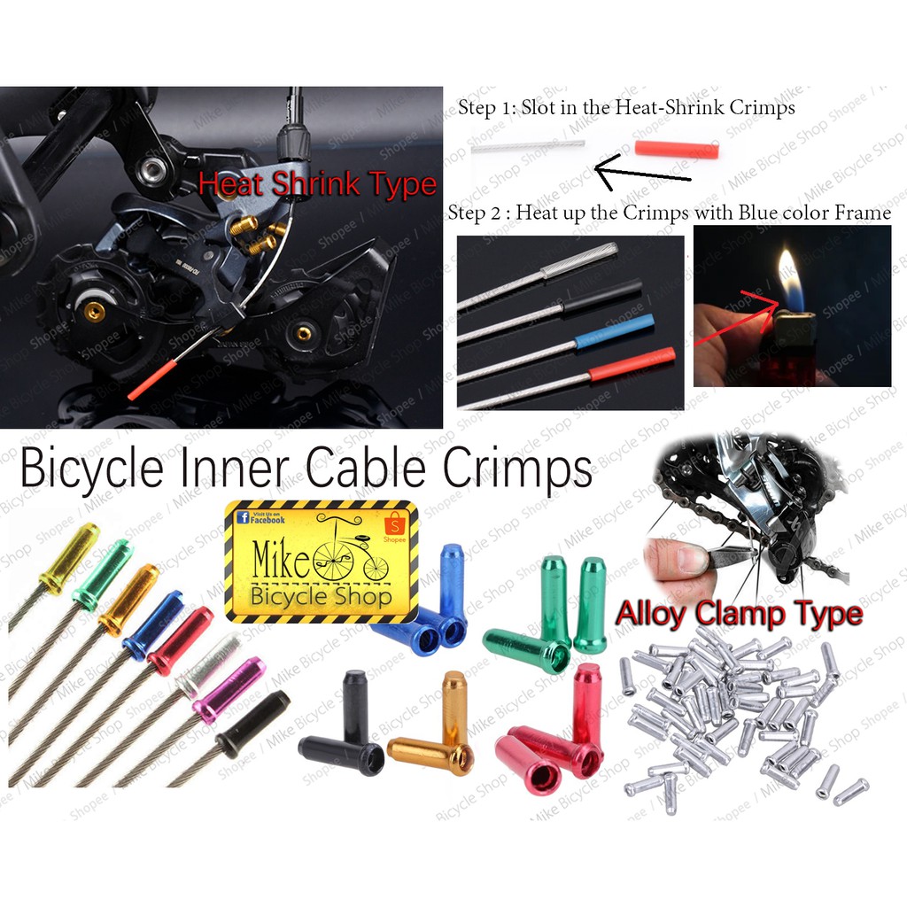 Bicycle Inner Cable Crimps Heat Shrink Inner Cable End Cap for Shifter