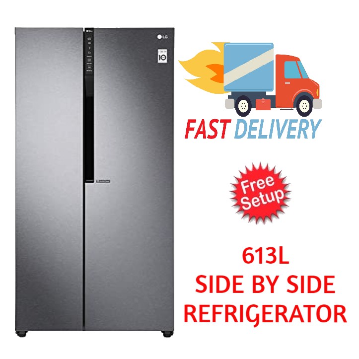[[[SELLER OWN FLEET]]] LG SIDE BY SIDE REFRIGERATOR NETT 613L GC