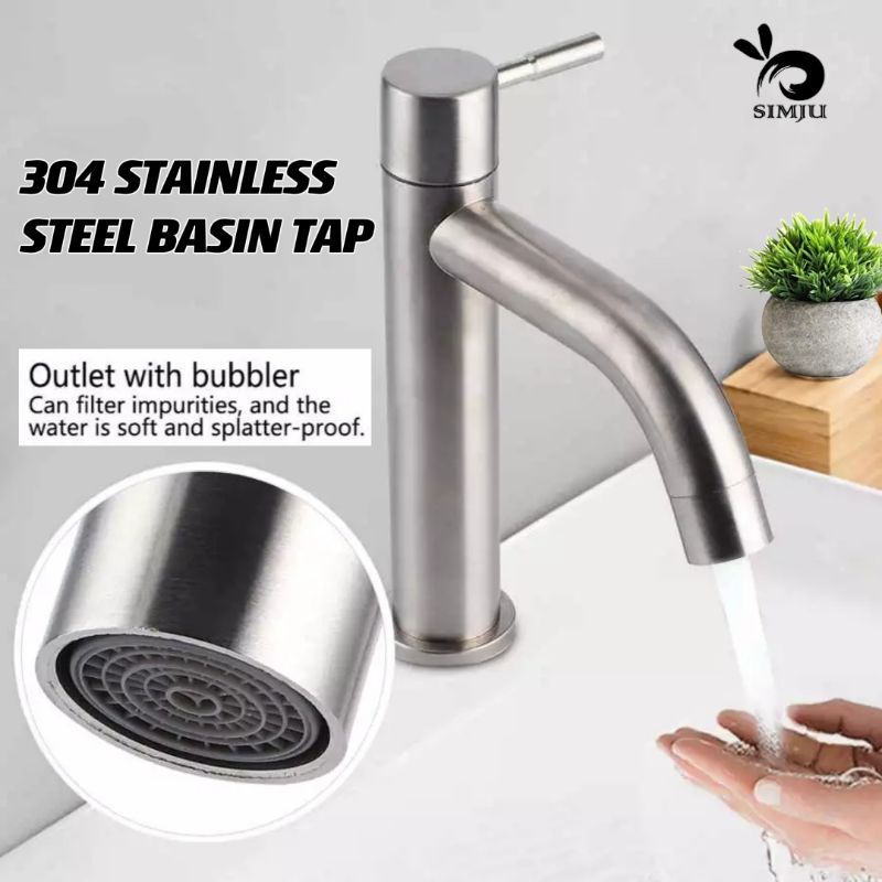 304 Stainless Steel Bathroom Basin Faucet Basin Tap Shopee Malaysia