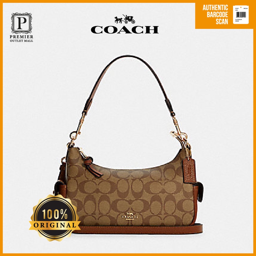 Nwt Authentic Coach C7223 Pennie Shoulder Bag 25 in Signature Canvas