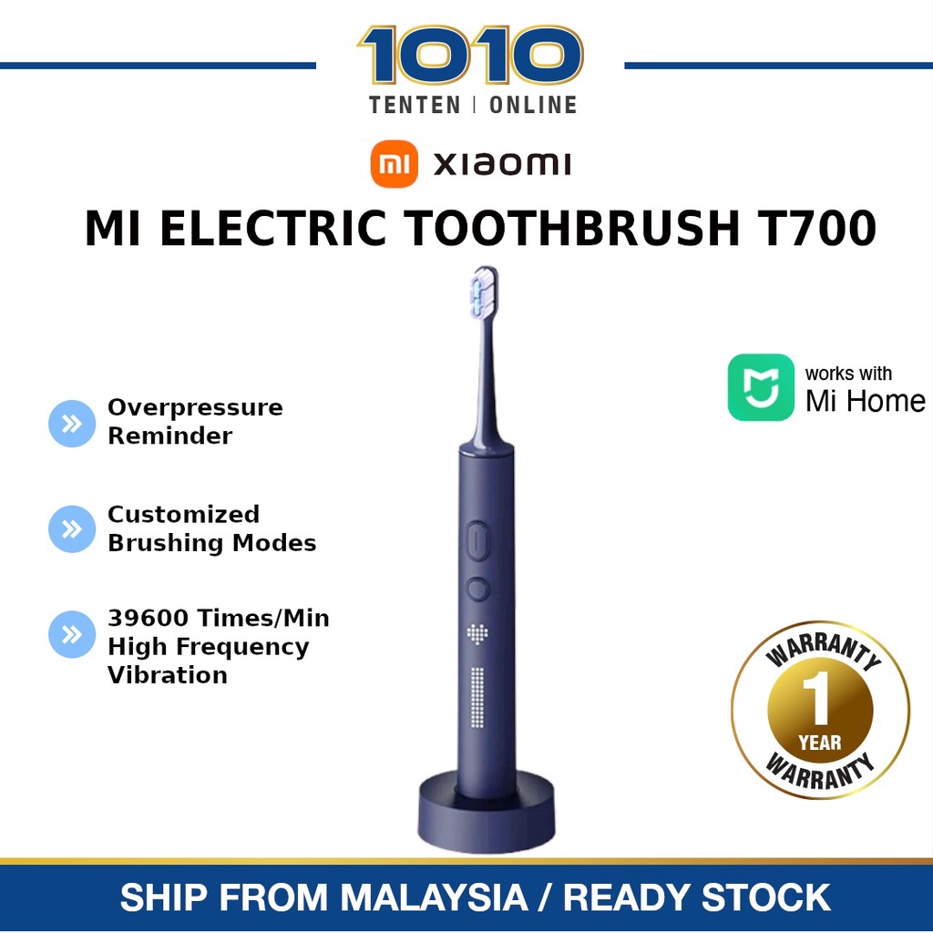XIAOMI MIJIA MI SONIC ELECTRIC TOOTHBRUSH T700 IPX7 RECHARGEABLE LED DISPLAY Shopee Malaysia