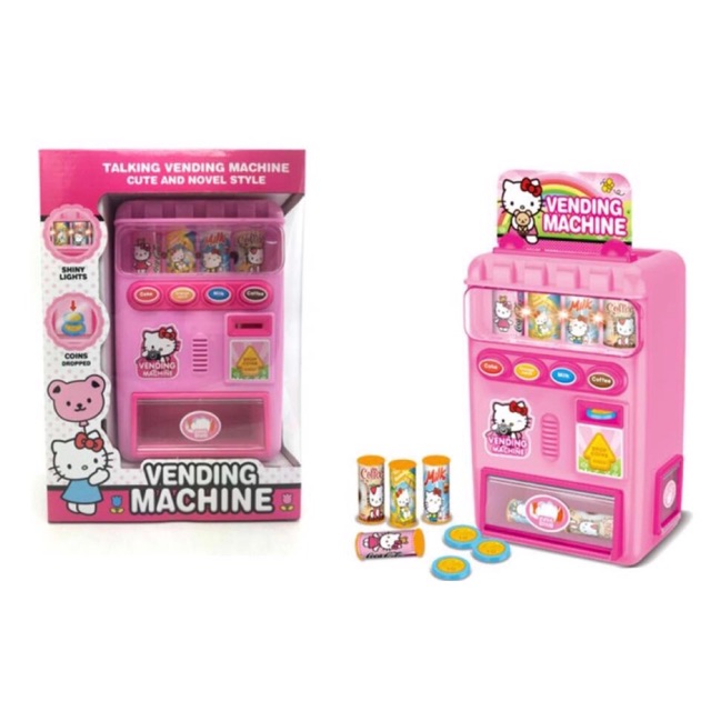 💕Ready stock💕Hello kitty electric vending machine automatic coins toys