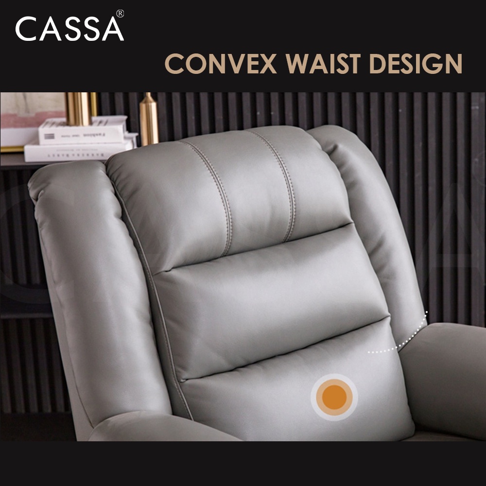 Cassa Altis PU Leather/Fabric Recliner Armchair Lounge Chair Sofa