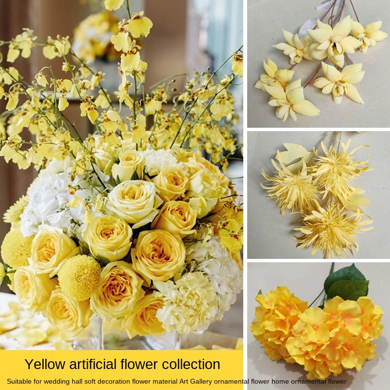 Yellow Artificial Flower Series Wedding Flowers DancingLady Orchid