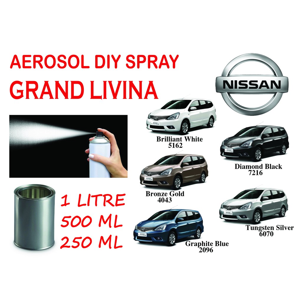Aerosol Spray 2K Paint/ Car Body Colour Mix 2K Paint NISSAN GRAND LIVINA Shopee Malaysia