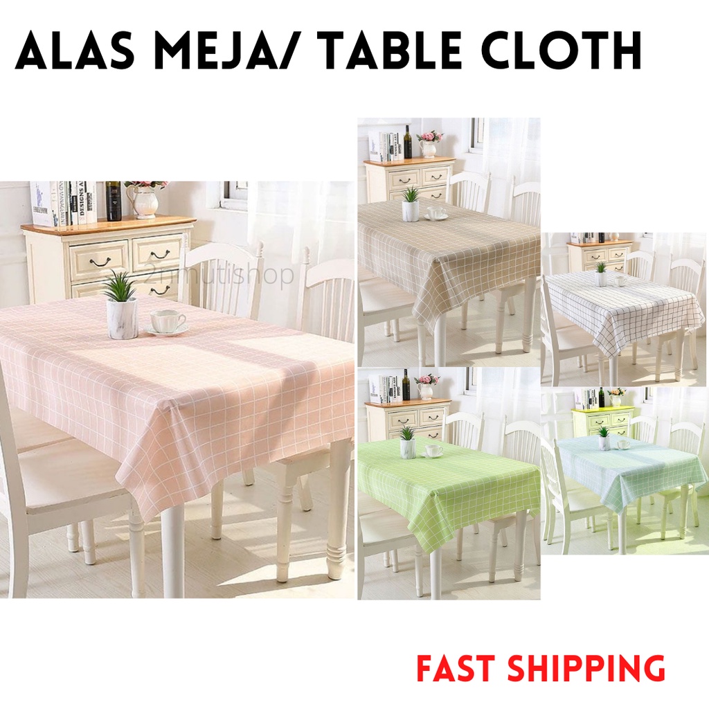 PVC Alas Meja Table Cloth Runner Waterproof Plastik Plastic Shopee