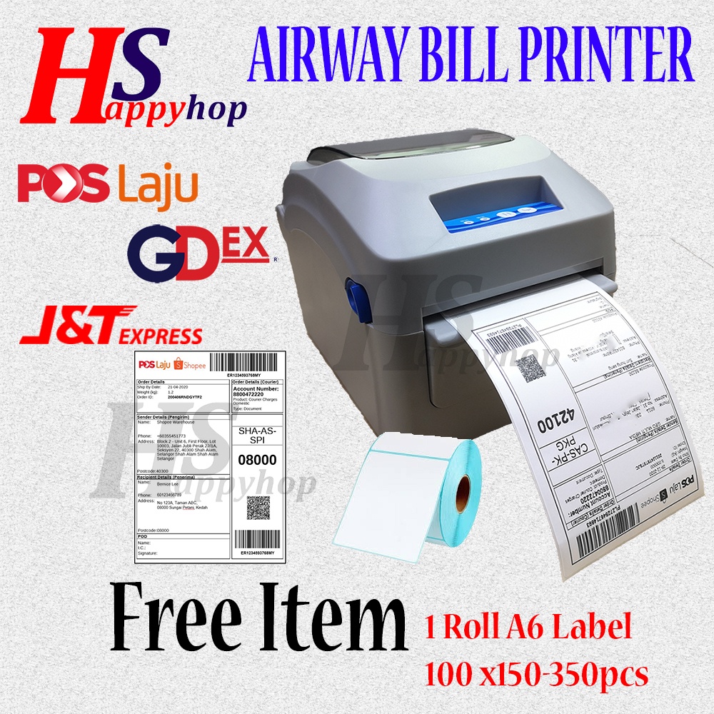 KL STOK A6 Label Thermal Printer Airway Bill Waybill Simple and Quick