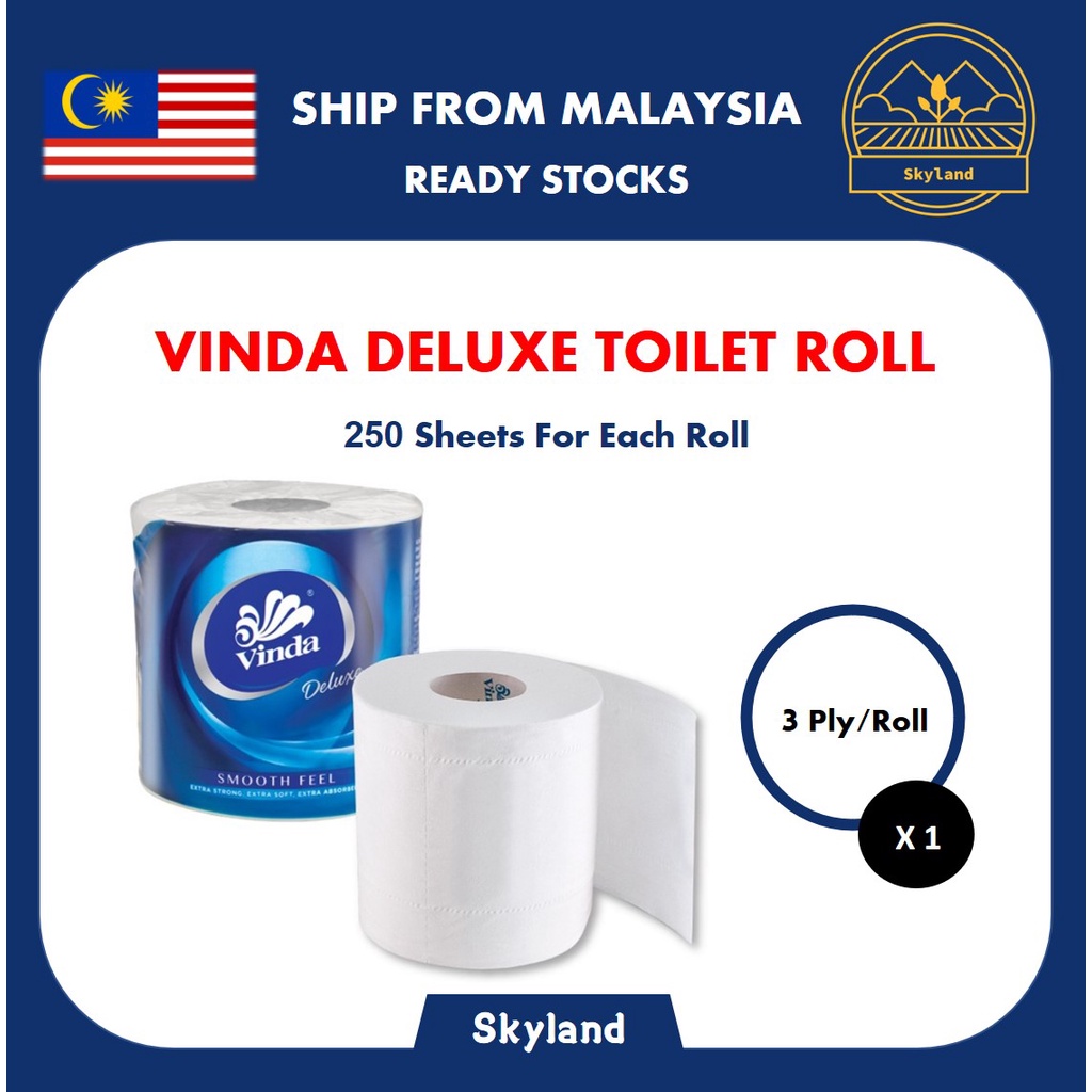 3 PLY VINDA [Defect of Packaging] Premium Deluxe Toilet Roll Lowest