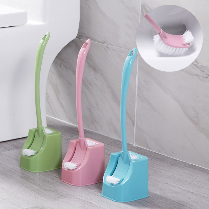 Toilet Brush Curved Handle Bathroom Cleaning Brush Plastic Cleaning