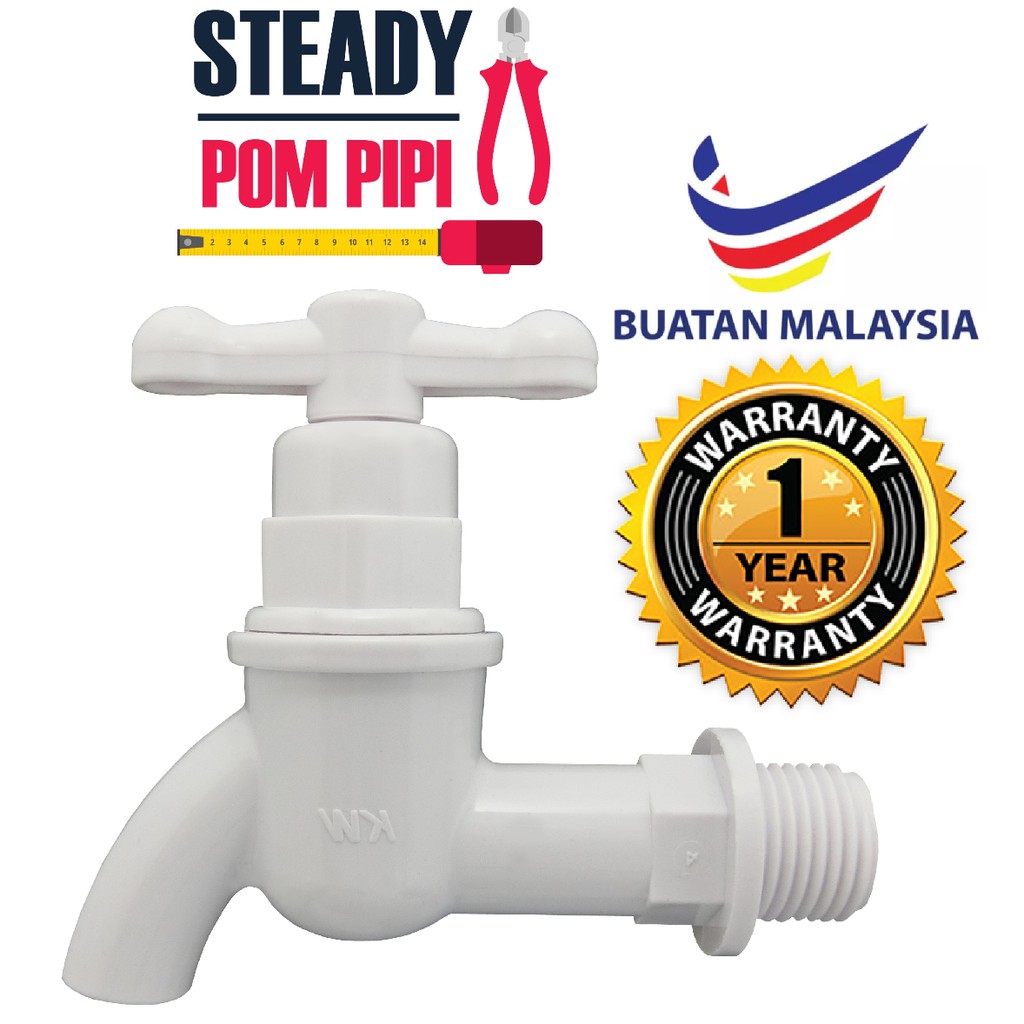 1/2" PVC BIB WATER TAP / PLASTIC WATER BIB TAP / KITCHEN & BATHROOM