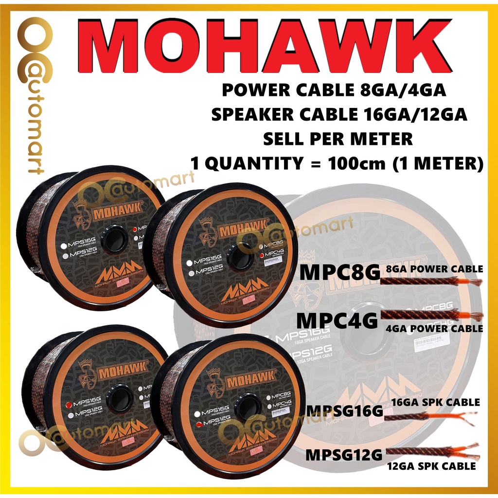 MOHAWK Audio Cable 100 Cooper Speaker Cable Power Cable Speaker Wire