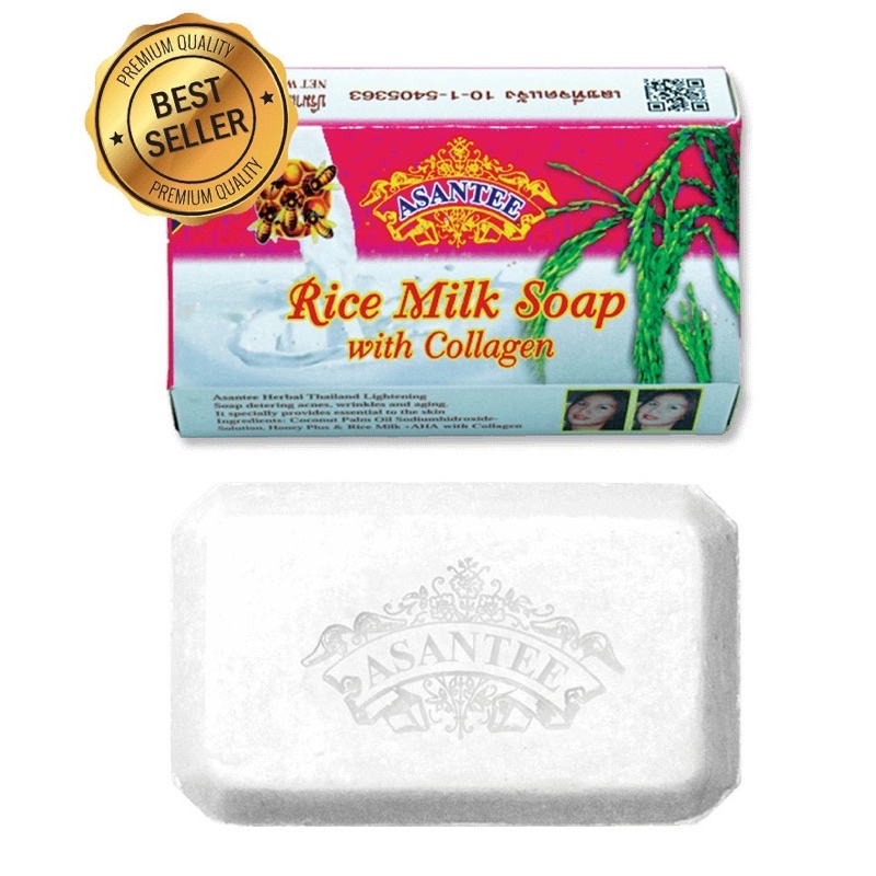 ASANTEE ORIGINAL THAI SABUN RICE MILK WHITH COLLAGEN SOAP 125g Shopee