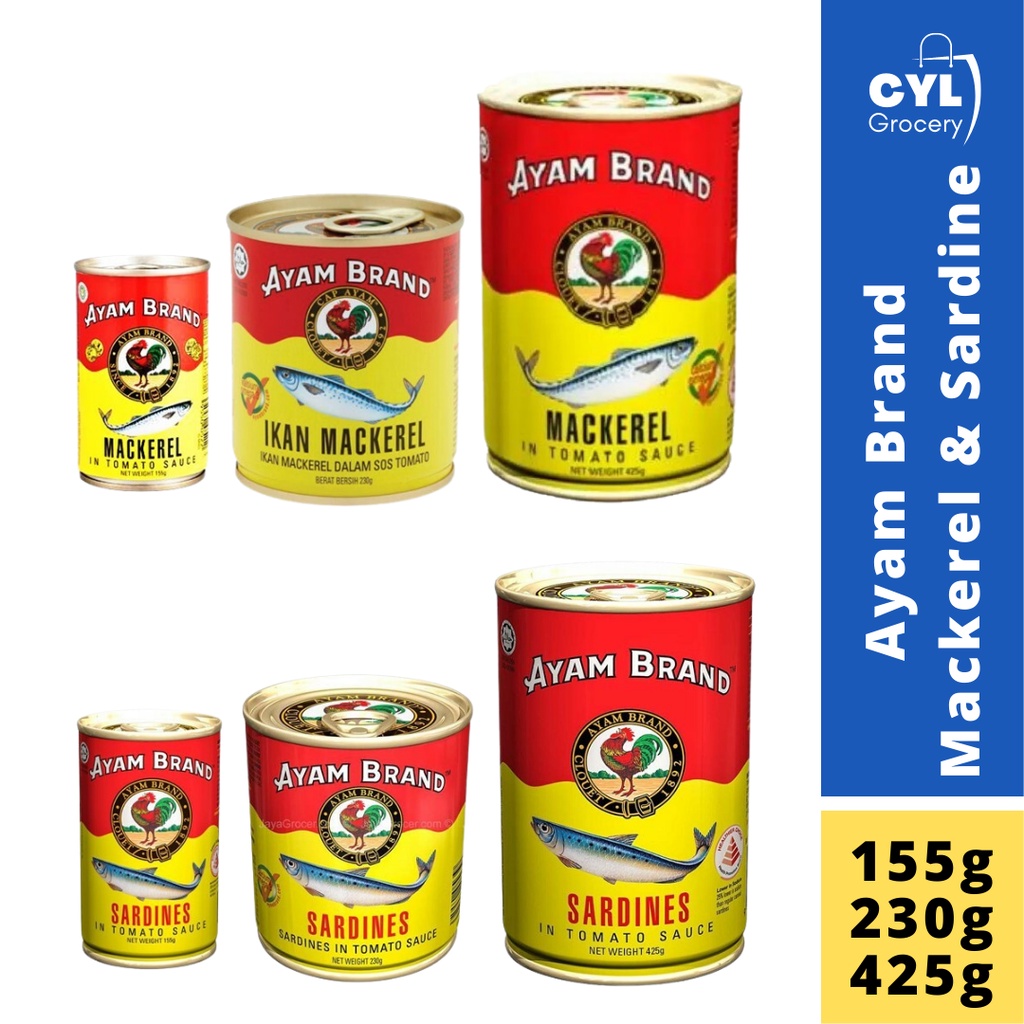 425G 230G 155G SARDINE AYAM BRAND SARDIN CAP AYAM MACKEREL AYAM