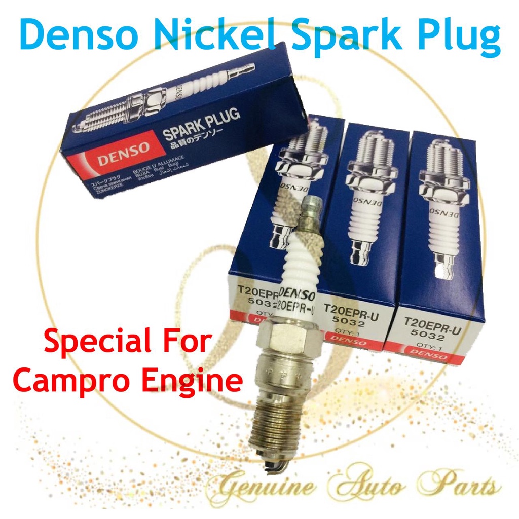 (100 ORIGINAL) Denso Spark Plug T20EPRU 1SET=4pcs CAMPRO ENGINE Gen2