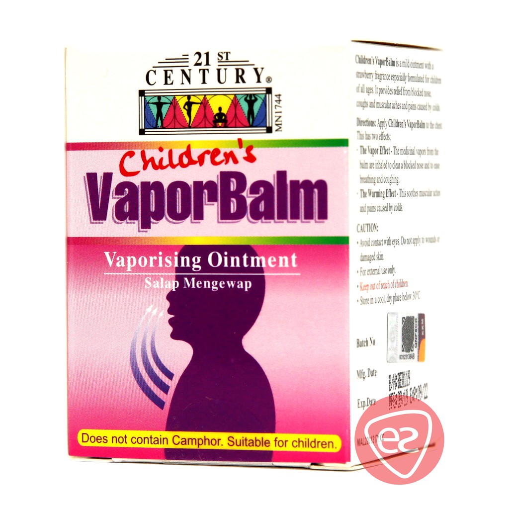 21ST CENTURY CHILDREN'S VAPOR BALM VAPORISING OINTMENT 38G Shopee