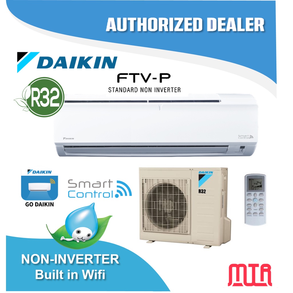 Daikin 1.0hp FTV28PB / 1.5hp FTV35PB R32 NonInverter Built in WIFI
