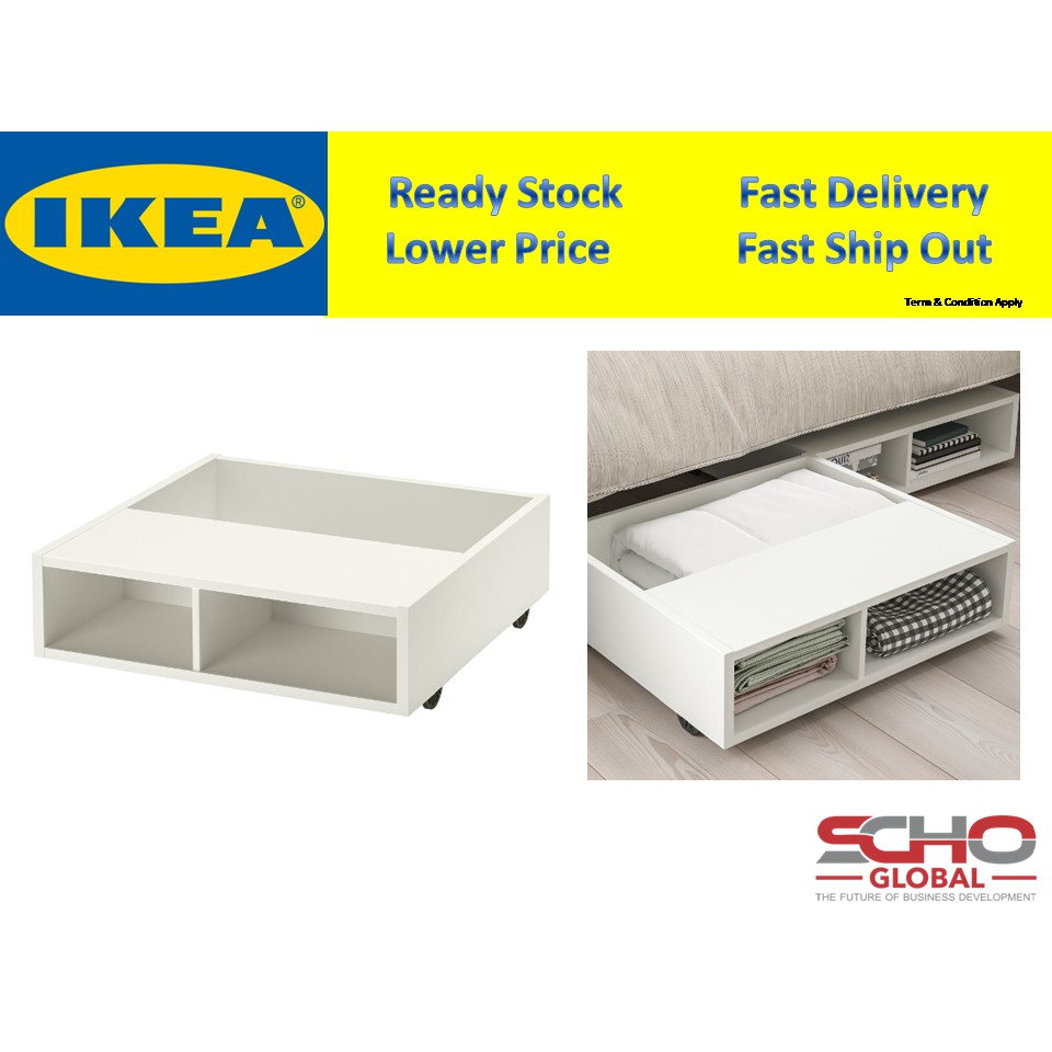 IKEAFREDVANG Underbed storage/bedside table, white, 59x56 cm Shopee