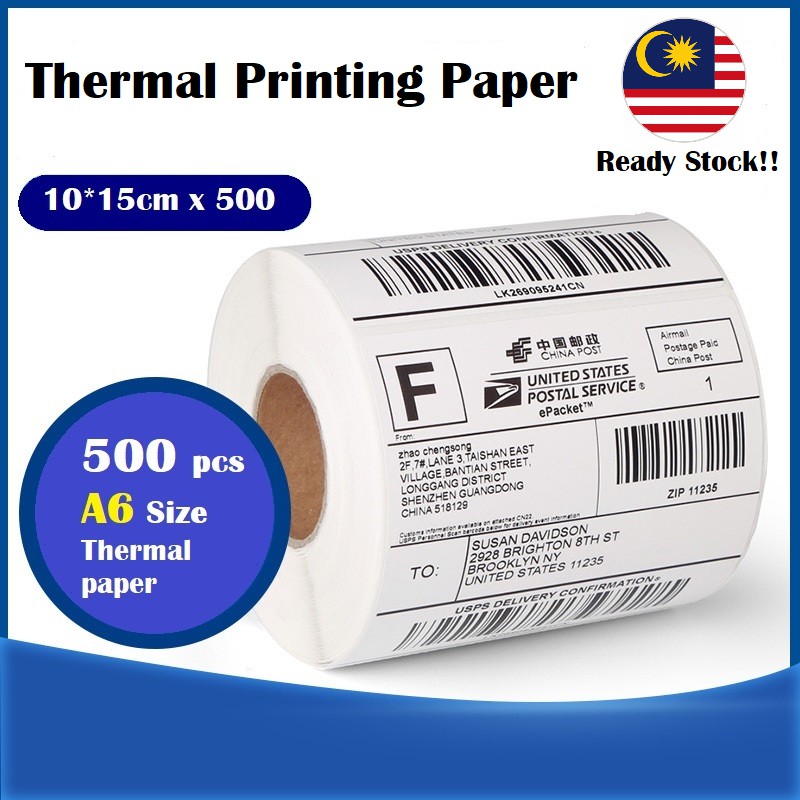 [500pcs] 100x150mm A6 Waybill Thermal paper LZ Shopee standard